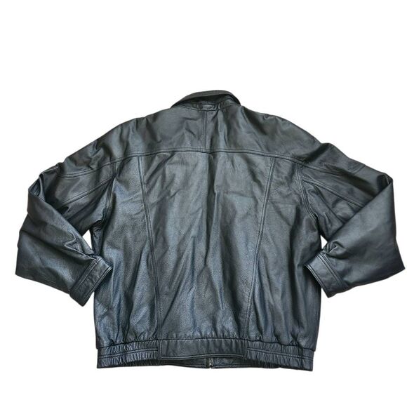 Members Only Leather Jacket XL Mens Bomber Aviator Black - Picture 3 of 5